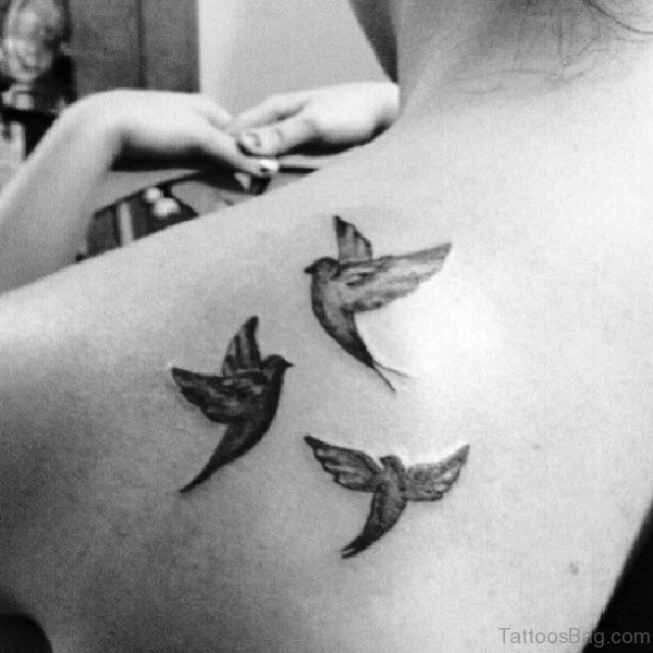 Flying Dove Shoulder Tattoo