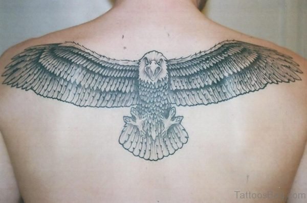 Flying Eagle Tattoo On Back