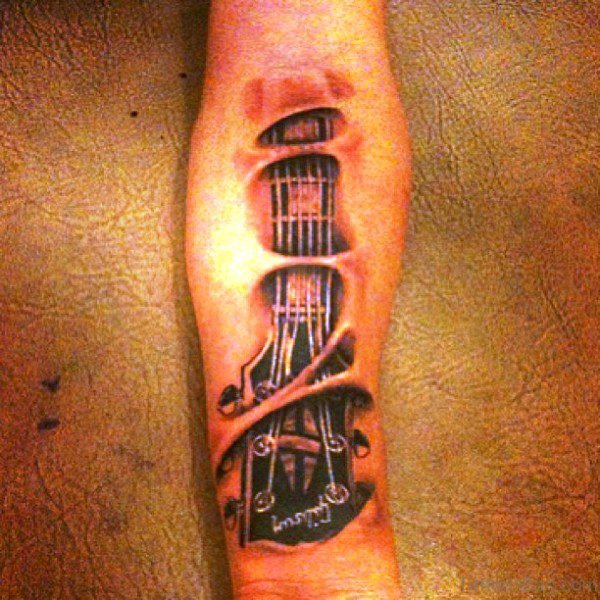 Forearm Guitar Tattoo Photo