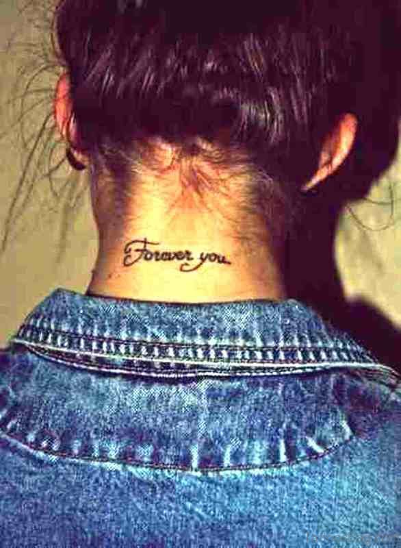 Forever You Letter Neck Tattoo
