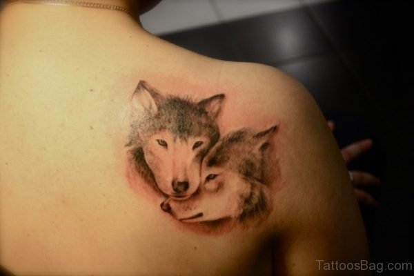 Fox face Tattoo On Back 