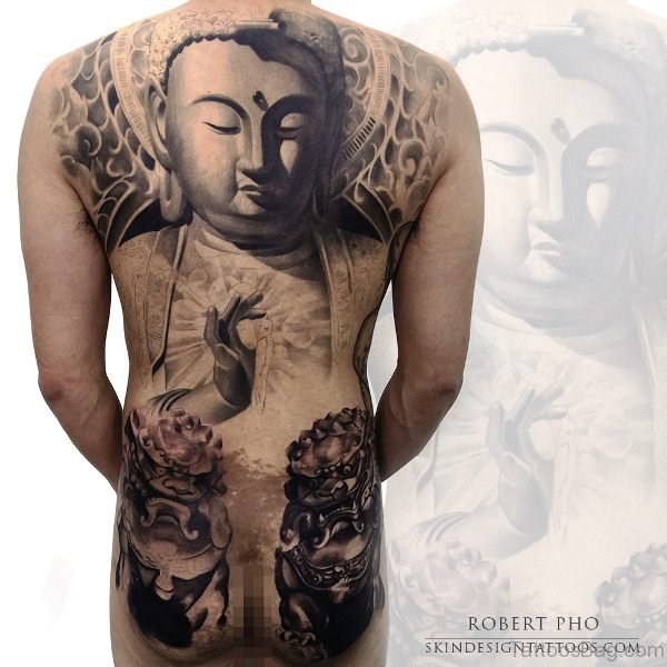 Full Back Buddha Tattoo Design
