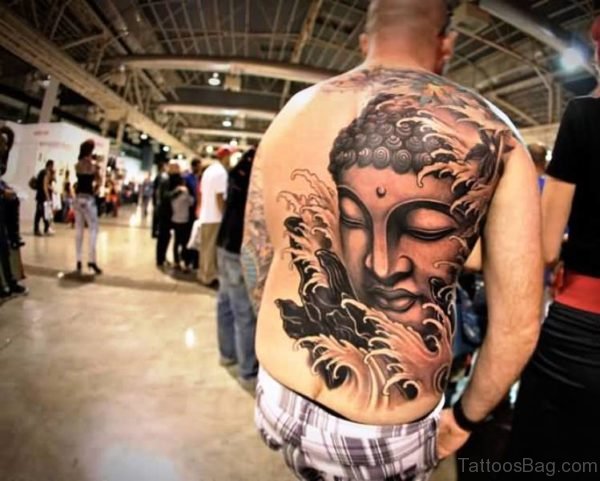 Full Back Cover Buddha Tattoo Design