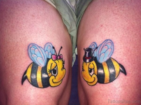 Funny Bee Tattoo Design