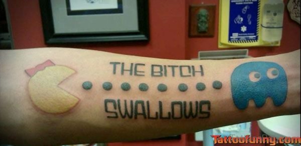 Funny Pacman Wrist Tattoo
