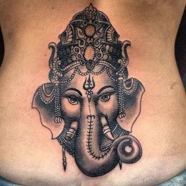 Ganesha Tattoo On Lower Back
