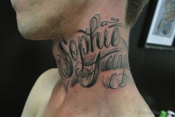 Gangster Name Neck Tattoo