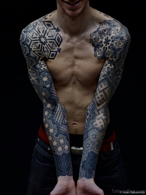 Geometric Full Sleeves Tattoo Design