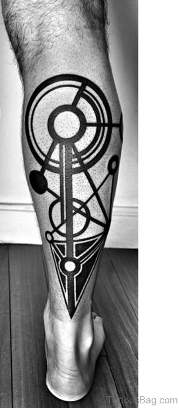Geometric Tattoo For Leg