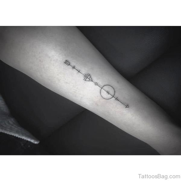 Geometry Arrow Tattoo On Arm 