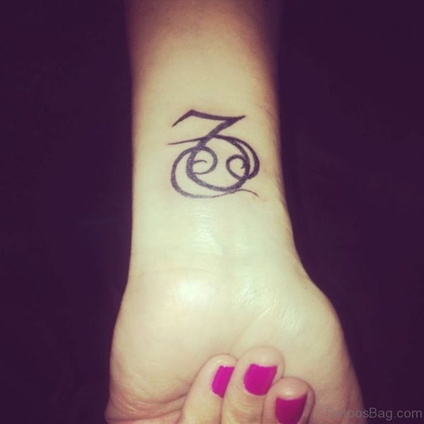 Girly Capricorn Tattoo On Wrist For Girls