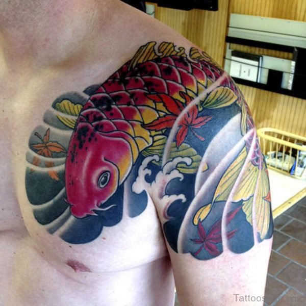 Good Looking Fish Tattoo On Chest 