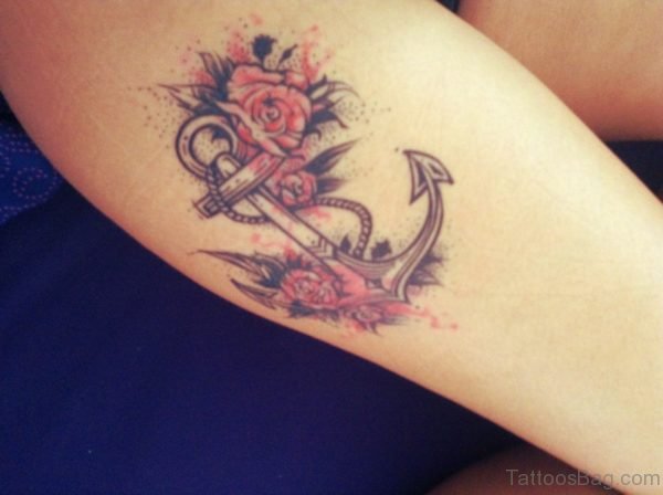 Gorgeous Anchor Tattoo On Thigh