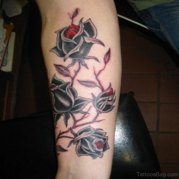 Gothic Rose Vine Tattoo Design