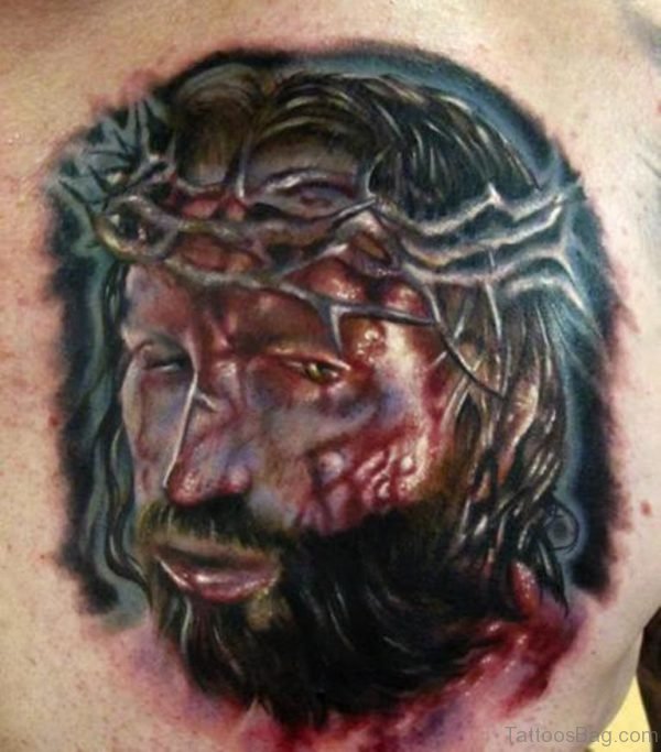 Graceful Jesus Portrait Tattoo