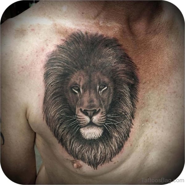 Graceful Lion Tattoo On Chest