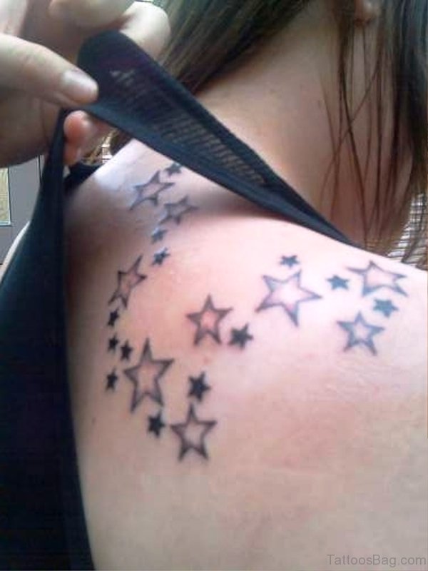 Graceful Star Shoulder Tattoo