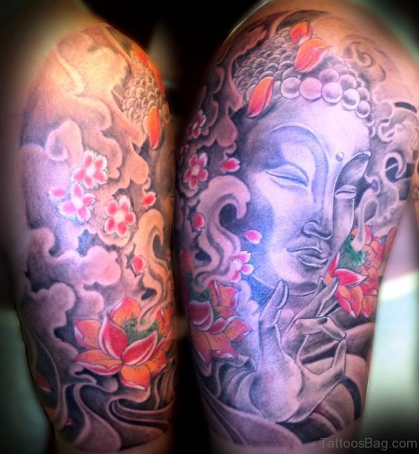 Great Buddha Tattoo Full Sleeve