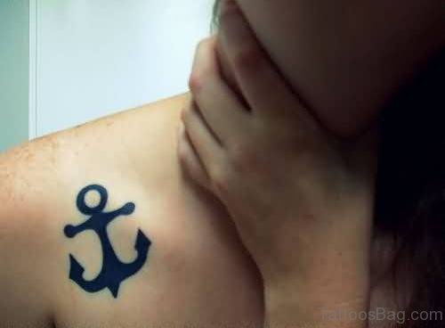 Great Looking Anchor Tattoo On Chest