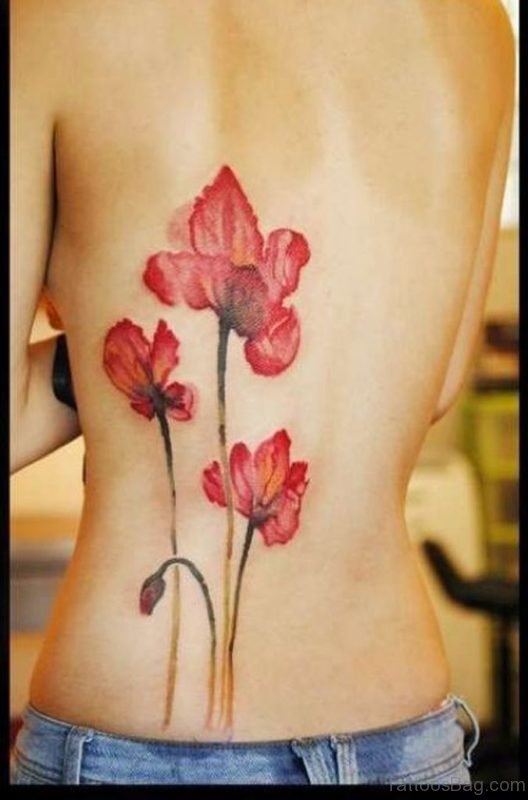 Great Magnolia Tattoo On Back 