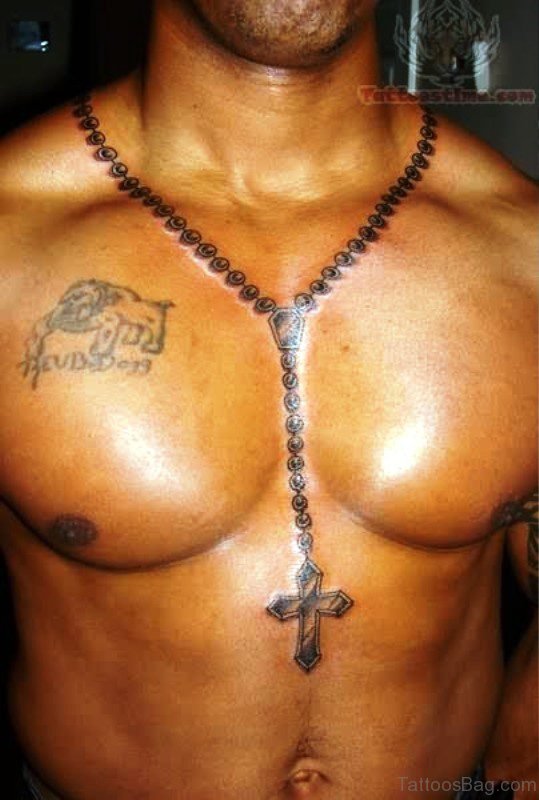 Great Rosary Tattoo On Neck