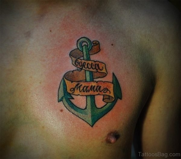 Green Anchor Tattoo