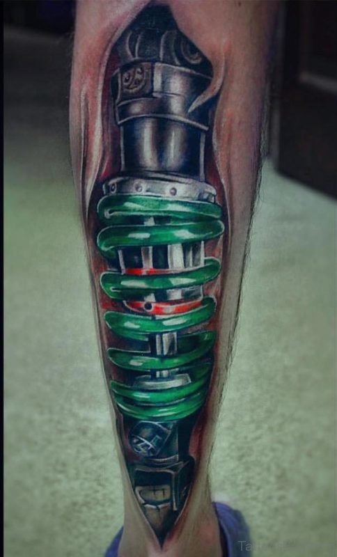 Green Biomechanical Tattoo