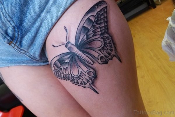 Grey Butterfly Tattoo