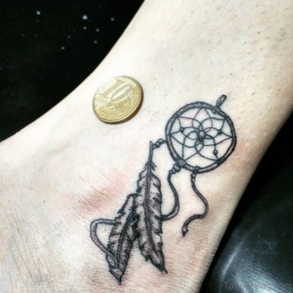 Grey Dreamcatcher Tattoo