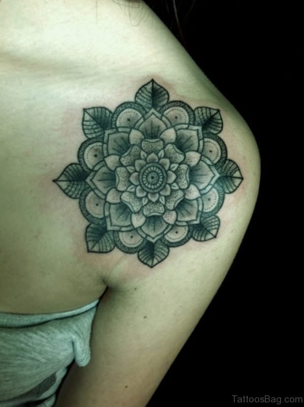 Grey Flower Tattoo 