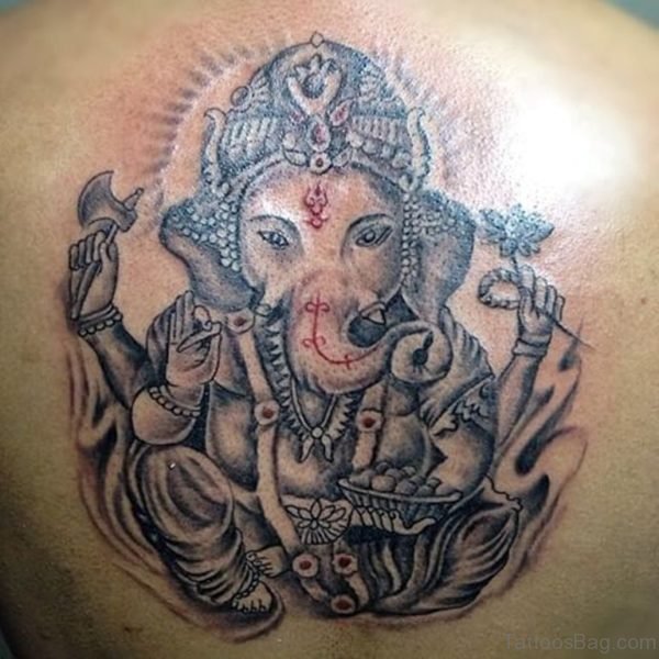 Grey Ganesha Tattoo 