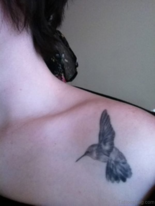 Grey Hummingbird Tattoo