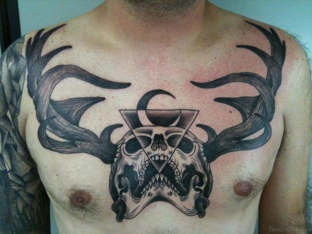 Skull and Crossbones Chest Tattoo - wide 2