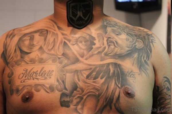 Grey Jesus Tattoo