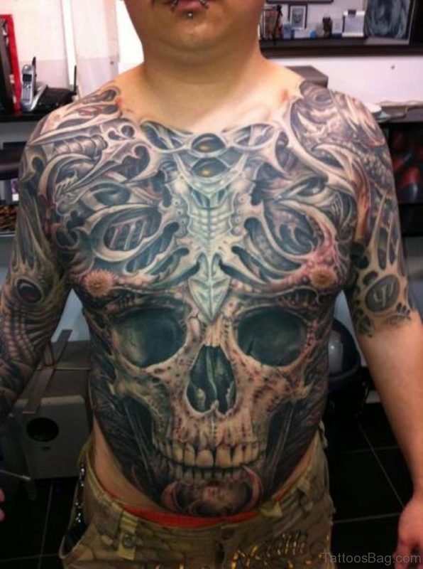 Grey Skull Tattoo Design