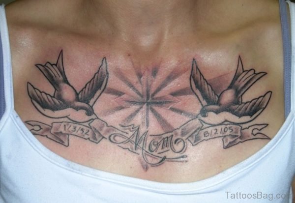 Grey Swallow Tattoo Design