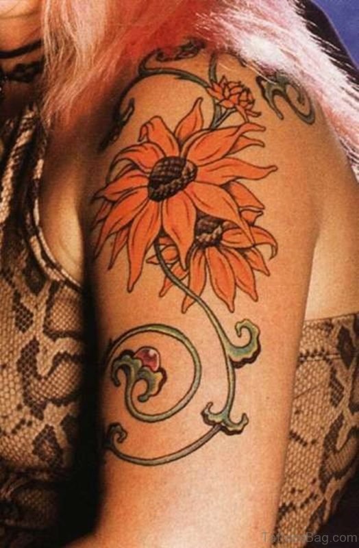 Groovy Sunflower Tattoo