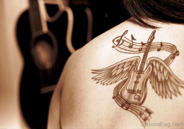 Guitar With Wings On Back 