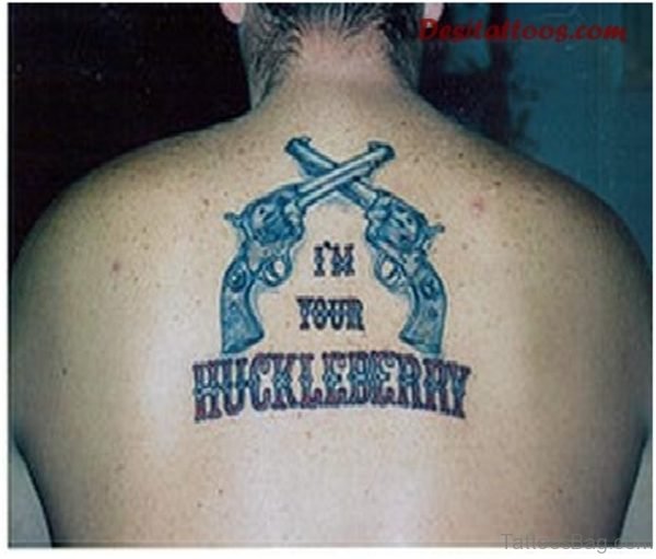Gun And Ambigram Tattoo