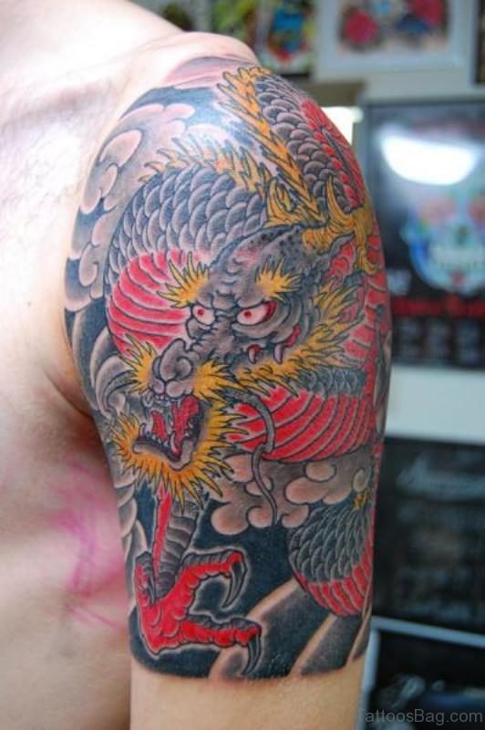 Half Sleeve Japanese Dragon Tattoo
