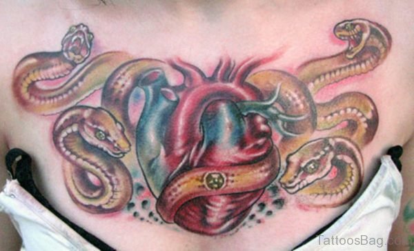 Heart And Snake Tattoo