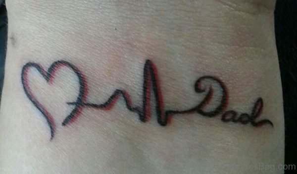 Heart Life And Wording Tattoo