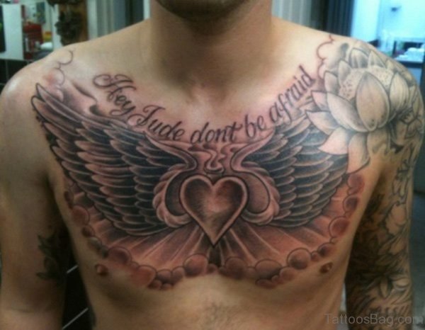 Heart Wings And Wording Tattoo
