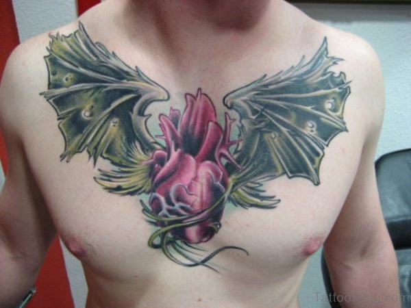 Heart With Wings On Chest