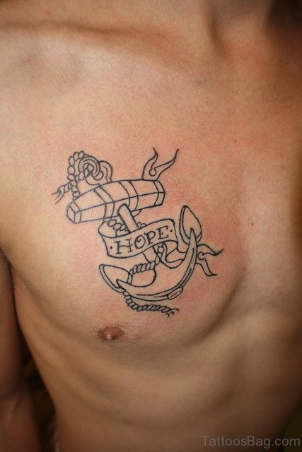 Hope Anchor Outline Tattoo