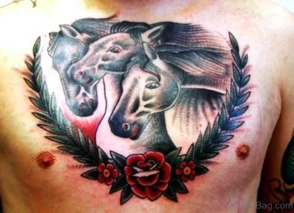 Horse And Rose Tattoo