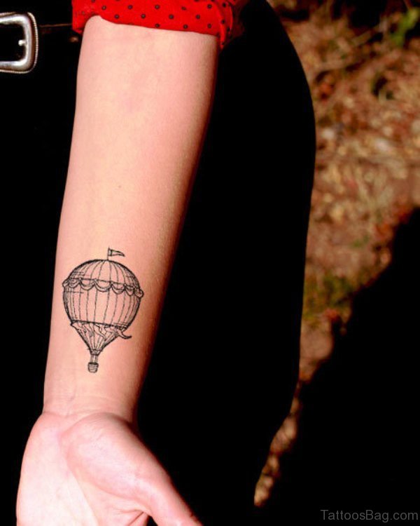 Hot Air Balloon Tattoo On Wrist 