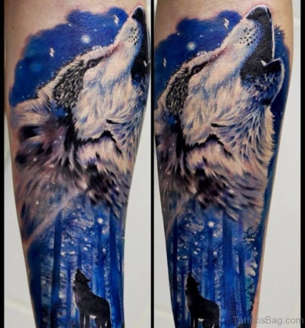 Howling Wolf Tattoo on Arm