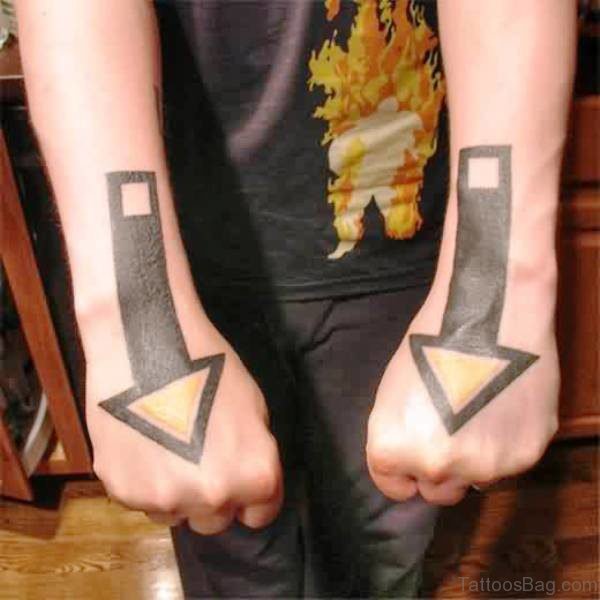 Huge Arrows Tattoos On Hands