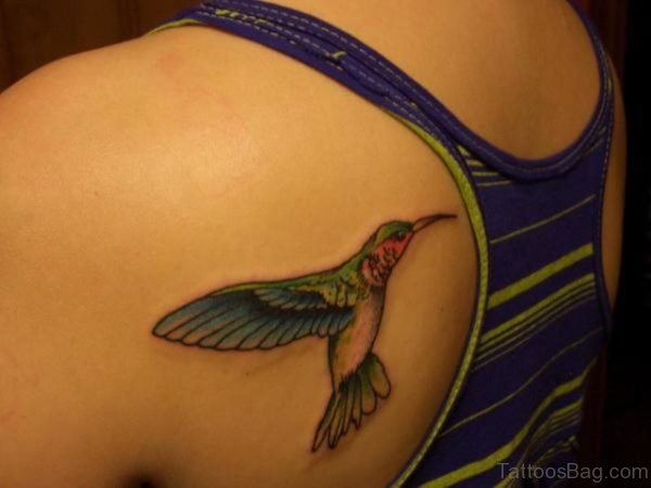 Hummingbird Tattoos On Shoulder